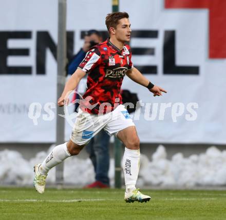 Fussball Sky Go Erste Liga. SK Austria KLagenfurt gegen LASK.  Torjubel Nikola Dovedan  (LASK). KLagenfurt, am 29.4.2016. 
Foto: Kuess
---
pressefotos, pressefotografie, kuess, qs, qspictures, sport, bild, bilder, bilddatenbank