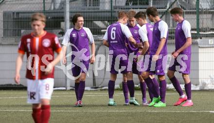 Fussball Unterliga Ost. SK Austria Klagenfurt Amateure gegen Ludmannsdorf.  Torjubel Austria. Klagenfurt, am 30.4.2016.
Foto: Kuess
---
pressefotos, pressefotografie, kuess, qs, qspictures, sport, bild, bilder, bilddatenbank