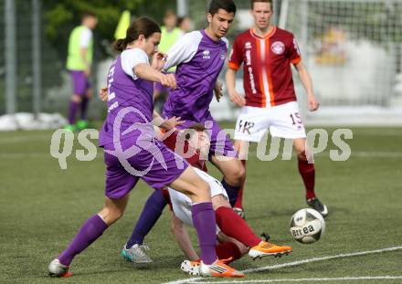 Fussball Unterliga Ost. SK Austria Klagenfurt Amateure gegen Ludmannsdorf.  Raphael Nageler, Luka Bjelica,  (Klagenfurt), Jernej Smukavec  (Ludmannsdorf). Klagenfurt, am 30.4.2016.
Foto: Kuess
---
pressefotos, pressefotografie, kuess, qs, qspictures, sport, bild, bilder, bilddatenbank