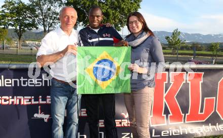 Leichtathletik. 60 Jahr Feier KLC.  Robert Kropiunig, Edwin Kemboi, Betina Germann. Klagenfurt, am 30.4.2016.
Foto: Kuess
---
pressefotos, pressefotografie, kuess, qs, qspictures, sport, bild, bilder, bilddatenbank