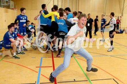 Handball Bundesliga. SC Ferlach gegen St. Poelten. Jubel Walter Perkounig (Ferlach). Ferlach, am 5.5.2016.
Foto: Kuess 
---
pressefotos, pressefotografie, kuess, qs, qspictures, sport, bild, bilder, bilddatenbank