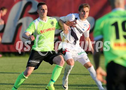 Fussball Kaerntner Liga. SAK gegen Kuehnsdorf. Daniel Perkounig,  (SAK), Robert Matic (Kuehnsdorf). Welzenegg, am 16.5.2016.
Foto: Kuess




---
pressefotos, pressefotografie, kuess, qs, qspictures, sport, bild, bilder, bilddatenbank