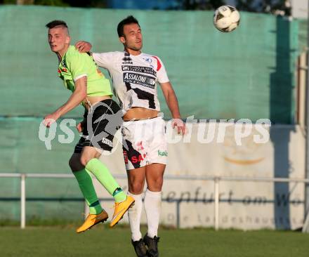 Fussball Kaerntner Liga. SAK gegen Kuehnsdorf. Murat Veliu, (SAK), Zoran Vukovic (Kuehnsdorf). Welzenegg, am 16.5.2016.
Foto: Kuess




---
pressefotos, pressefotografie, kuess, qs, qspictures, sport, bild, bilder, bilddatenbank