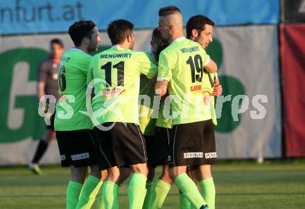 Fussball Kaerntner Liga. SAK gegen Kuehnsdorf. Torjubel Kuehnsdorf. Welzenegg, am 16.5.2016.
Foto: Kuess




---
pressefotos, pressefotografie, kuess, qs, qspictures, sport, bild, bilder, bilddatenbank