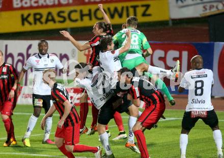 Fussball tipico Bundesliga. RZ Pellets WAC gegen FC Admira Wacker Moedling. Dario Baldauf, Boris Huettenbrenner, (WAC), Markus Wostry, Joerg Siebenhandl  (Moedling). Lavanttal Arena Wolfsberg, am 11.5.2016.
Foto: Kuess
---
pressefotos, pressefotografie, kuess, qs, qspictures, sport, bild, bilder, bilddatenbank