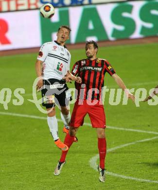 Fussball tipico Bundesliga. RZ Pellets WAC gegen FC Admira Wacker Moedling. Christopher Wernitznig,  (WAC), Markus Lackner (Moedling). Lavanttal Arena Wolfsberg, am 11.5.2016.
Foto: Kuess
---
pressefotos, pressefotografie, kuess, qs, qspictures, sport, bild, bilder, bilddatenbank