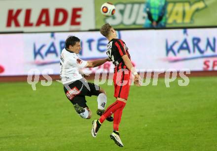 Fussball tipico Bundesliga. RZ Pellets WAC gegen FC Admira Wacker Moedling. Dario Baldauf, (WAC), Markus Blutsch (Moedling). Lavanttal Arena Wolfsberg, am 11.5.2016.
Foto: Kuess
---
pressefotos, pressefotografie, kuess, qs, qspictures, sport, bild, bilder, bilddatenbank