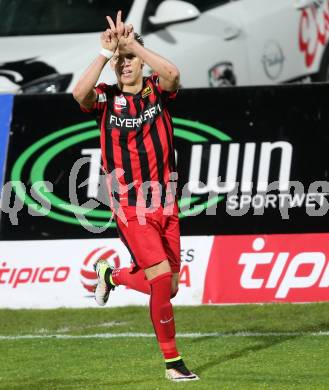 Fussball tipico Bundesliga. RZ Pellets WAC gegen FC Admira Wacker Moedling. Torjubel Christoph Monschein (Moedling). Lavanttal Arena Wolfsberg, am 11.5.2016.
Foto: Kuess
---
pressefotos, pressefotografie, kuess, qs, qspictures, sport, bild, bilder, bilddatenbank