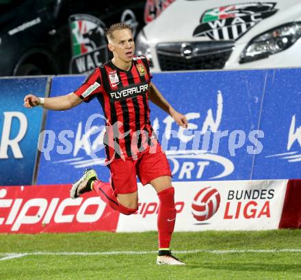 Fussball tipico Bundesliga. RZ Pellets WAC gegen FC Admira Wacker Moedling. Torjubel Christoph Monschein (Moedling). Lavanttal Arena Wolfsberg, am 11.5.2016.
Foto: Kuess
---
pressefotos, pressefotografie, kuess, qs, qspictures, sport, bild, bilder, bilddatenbank