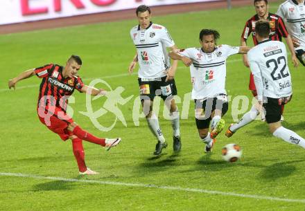 Fussball tipico Bundesliga. RZ Pellets WAC gegen FC Admira Wacker Moedling. Dario Baldauf, Stephan Palla, Manuel Seidl,   (WAC), Srdan Spiridonovic, (Moedling). Lavanttal Arena Wolfsberg, am 11.5.2016.
Foto: Kuess
---
pressefotos, pressefotografie, kuess, qs, qspictures, sport, bild, bilder, bilddatenbank