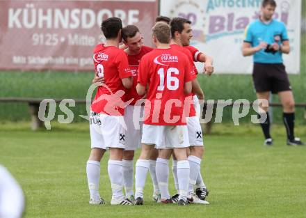 Fussball Kaerntner Liga. Kuehnsdorf gegen Gmuend. Torjubel Gmuend. Kuehnsdorf, am 14.5.2016.
Foto: Kuess
---
pressefotos, pressefotografie, kuess, qs, qspictures, sport, bild, bilder, bilddatenbank