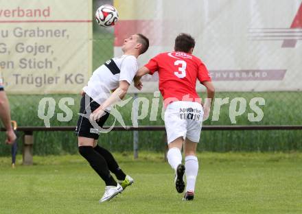 Fussball Kaerntner Liga. Kuehnsdorf gegen Gmuend. Robert Matic,  (Kuehnsdorf), Nico Moser (Gmuend). Kuehnsdorf, am 14.5.2016.
Foto: Kuess
---
pressefotos, pressefotografie, kuess, qs, qspictures, sport, bild, bilder, bilddatenbank