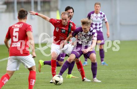 Fussball Sky Go Erste Liga. SK Austria Klagenfurt gegen FC Wacker Innsbruck. Matthias Koch, (Klagenfurt), Danijel Micic  (FC Wacker Innsbruck). Klagenfurt, am 20.5.2016.
Foto: Kuess
---
pressefotos, pressefotografie, kuess, qs, qspictures, sport, bild, bilder, bilddatenbank