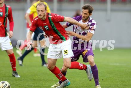 Fussball Sky Go Erste Liga. SK Austria Klagenfurt gegen FC Wacker Innsbruck. Ali Hamdemir,  (Klagenfurt), Danijel Micic (FC Wacker Innsbruck). Klagenfurt, am 20.5.2016.
Foto: Kuess
---
pressefotos, pressefotografie, kuess, qs, qspictures, sport, bild, bilder, bilddatenbank