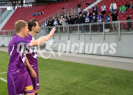 Fussball Sky Go Erste Liga. SK Austria Klagenfurt gegen FC Wacker Innsbruck. Christian Thomhofer, Manuel Wallner (Klagenfurt). Klagenfurt, am 20.5.2016.
Foto: Kuess
---
pressefotos, pressefotografie, kuess, qs, qspictures, sport, bild, bilder, bilddatenbank