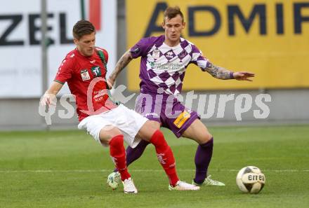 Fussball Sky Go Erste Liga. SK Austria Klagenfurt gegen FC Wacker Innsbruck. Rajko Rep, (Klagenfurt),  Florian Jamnig  (FC Wacker Innsbruck). Klagenfurt, am 20.5.2016.
Foto: Kuess
---
pressefotos, pressefotografie, kuess, qs, qspictures, sport, bild, bilder, bilddatenbank