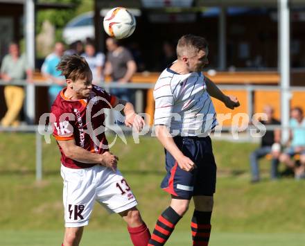 Fussball Unterliga Ost. Ludmannsdorf gegen Poggersdorf. Michael Augustin Jakopitsch, (Ludmannsdorf), Christian Fuiko (Poggersdorf). Ludmannsdorf, am 22.5.2016.
Foto: Kuess
---
pressefotos, pressefotografie, kuess, qs, qspictures, sport, bild, bilder, bilddatenbank