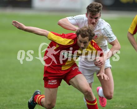 Fussball Kaerntner Liga. ATSV Wolfsberg gegen ATUS Ferlach. Fabian Hafner, (Wolfsberg), Daniel Ludwig Bendlinger (Ferlach). Wolfsberg, am 25.5.2016.
Foto: Kuess
---
pressefotos, pressefotografie, kuess, qs, qspictures, sport, bild, bilder, bilddatenbank