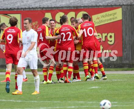 Fussball Kaerntner Liga. ATSV Wolfsberg gegen ATUS Ferlach. Torjubel Wolfsberg. Wolfsberg, am 25.5.2016.
Foto: Kuess
---
pressefotos, pressefotografie, kuess, qs, qspictures, sport, bild, bilder, bilddatenbank