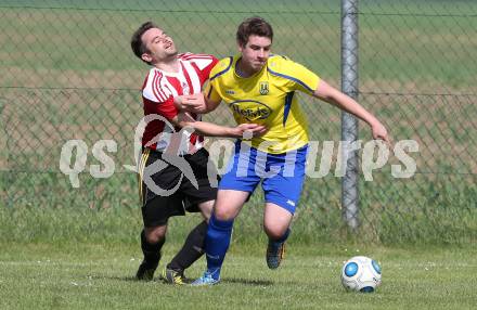 Fussball Unterliga Ost. Liebenfels gegen Ruden. Christian Haslauer,  (Liebenfels), Michael Sadnek (Ruden). Liebenfels, am 28.5.2016.
Foto: Kuess
---
pressefotos, pressefotografie, kuess, qs, qspictures, sport, bild, bilder, bilddatenbank