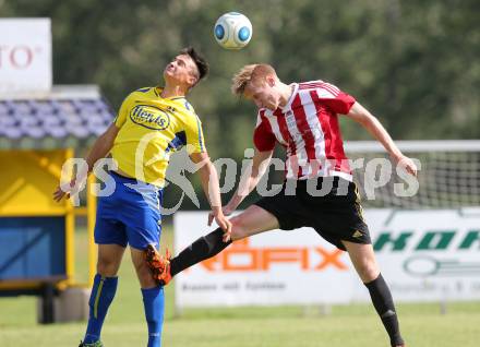 Fussball Unterliga Ost. Liebenfels gegen Ruden.  Fabian Hannes Raab,  (Liebenfels), Tadej Slemenik (Ruden). Liebenfels, am 28.5.2016.
Foto: Kuess
---
pressefotos, pressefotografie, kuess, qs, qspictures, sport, bild, bilder, bilddatenbank