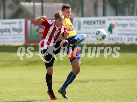 Fussball Unterliga Ost. Liebenfels gegen Ruden. Fabian Hannes Raab, (Liebenfels), Oliver Kuester (Ruden). Liebenfels, am 28.5.2016.
Foto: Kuess
---
pressefotos, pressefotografie, kuess, qs, qspictures, sport, bild, bilder, bilddatenbank