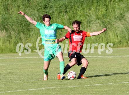 Fussball. Kaerntner Liga. Maria Saal gegen Lendorf. Roland Krenn (Maria Saal), Christian Kautz (Lendorf). Maria Saal, 28.5.2016.
Foto: Kuess
---
pressefotos, pressefotografie, kuess, qs, qspictures, sport, bild, bilder, bilddatenbank