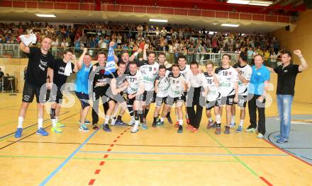 Handball Bundesliga. SC Ferlach gegen HSG Holding Graz. Jubel (Ferlach). Ferlach, am 29.5.2016.
Foto: Kuess
---
pressefotos, pressefotografie, kuess, qs, qspictures, sport, bild, bilder, bilddatenbank