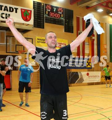 Handball Bundesliga. SC Ferlach gegen HSG Holding Graz. Jubel Risto Arnaudovski (Ferlach). Ferlach, am 29.5.2016.
Foto: Kuess
---
pressefotos, pressefotografie, kuess, qs, qspictures, sport, bild, bilder, bilddatenbank