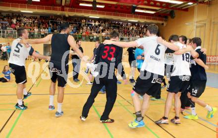 Handball Bundesliga. SC Ferlach gegen HSG Holding Graz. Jubel (Ferlach). Ferlach, am 29.5.2016.
Foto: Kuess
---
pressefotos, pressefotografie, kuess, qs, qspictures, sport, bild, bilder, bilddatenbank