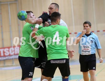 Handball Bundesliga. SC Ferlach gegen HSG Holding Graz. Risto Arnaudovski, (Ferlach),  Lukas Schweighofer, Alen Melnjak  (Graz). Ferlach, am 29.5.2016.
Foto: Kuess
---
pressefotos, pressefotografie, kuess, qs, qspictures, sport, bild, bilder, bilddatenbank