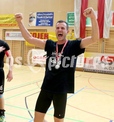 Handball Bundesliga. SC Ferlach gegen HSG Holding Graz. Jubel Dean Pomorisac (Ferlach). Ferlach, am 29.5.2016.
Foto: Kuess
---
pressefotos, pressefotografie, kuess, qs, qspictures, sport, bild, bilder, bilddatenbank