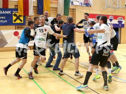 Handball Bundesliga. SC Ferlach gegen HSG Holding Graz. Jubel Ferlach. Ferlach, am 29.5.2016.
Foto: Kuess
---
pressefotos, pressefotografie, kuess, qs, qspictures, sport, bild, bilder, bilddatenbank