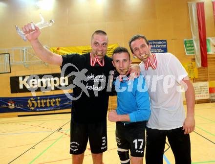 Handball Bundesliga. SC Ferlach gegen HSG Holding Graz. Jubel Risto Arnaudovski, Izudin Mujanovic, Domen Oslovnik (Ferlach). Ferlach, am 29.5.2016.
Foto: Kuess
---
pressefotos, pressefotografie, kuess, qs, qspictures, sport, bild, bilder, bilddatenbank