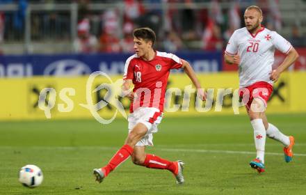 Fussball Laenderspiel Oesterreich gegen Malta. Alessandro Schoepf,  (Oesterreich), Clifford Baldacchino (Malta). Woerthersee Stadion KLagenfurt, am 31.5.2016.
Foto: Kuess
---
pressefotos, pressefotografie, kuess, qs, qspictures, sport, bild, bilder, bilddatenbank