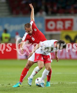 Fussball Laenderspiel Oesterreich gegen Malta. Stefan Ilsanker, (Oesterreich), Luke Gambin (Malta). Woerthersee Stadion KLagenfurt, am 31.5.2016.
Foto: Kuess
---
pressefotos, pressefotografie, kuess, qs, qspictures, sport, bild, bilder, bilddatenbank