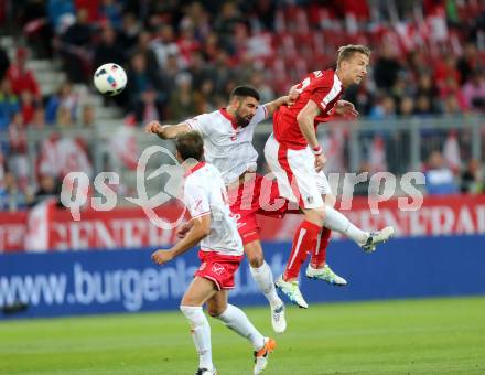 Fussball Laenderspiel Oesterreich gegen Malta. Marc Janko, (Oesterreich), Zach Muscat  (Malta). Woerthersee Stadion KLagenfurt, am 31.5.2016.
Foto: Kuess
---
pressefotos, pressefotografie, kuess, qs, qspictures, sport, bild, bilder, bilddatenbank