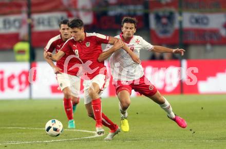 Fussball Laenderspiel Oesterreich gegen Malta. Alessandro Schoepf, (Oesterreich), Bjorn Kristensen (Malta). Woerthersee Stadion KLagenfurt, am 31.5.2016.
Foto: Kuess
---
pressefotos, pressefotografie, kuess, qs, qspictures, sport, bild, bilder, bilddatenbank