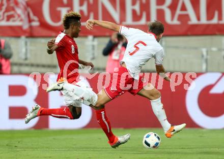 Fussball Laenderspiel Oesterreich gegen Malta. David Alaba, (Oesterreich), Andrei Agius  (Malta). Woerthersee Stadion KLagenfurt, am 31.5.2016.
Foto: Kuess
---
pressefotos, pressefotografie, kuess, qs, qspictures, sport, bild, bilder, bilddatenbank