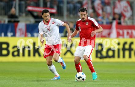 Fussball Laenderspiel Oesterreich gegen Malta. Zlatko Junuzovic,  (Oesterreich), Garten Sciberras (Malta). Woerthersee Stadion KLagenfurt, am 31.5.2016.
Foto: Kuess
---
pressefotos, pressefotografie, kuess, qs, qspictures, sport, bild, bilder, bilddatenbank