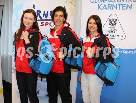 Olympia Zentrum Kaernten. Teilnehmer an den Youth Olympic Games (Jugend Winterspiele).  Anna Juppe,  Moritz Opetnik, Nadine Fest,. Klagenfurt, am 3.2.2016.
Foto: Kuess
---
pressefotos, pressefotografie, kuess, qs, qspictures, sport, bild, bilder, bilddatenbank