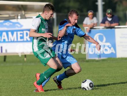 Fussball Unterliga Ost. Woelfnitz gegen Ludmannsdorf. Martin Spendier Topplitzer,  (Woelfnitz), Miralem Ramic (Ludmannsdorf). Woelfnitz, am 28.5.2016.
Foto: Kuess
---
pressefotos, pressefotografie, kuess, qs, qspictures, sport, bild, bilder, bilddatenbank