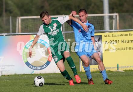 Fussball Unterliga Ost. Woelfnitz gegen Ludmannsdorf. Martin Spendier Topplitzer,  (Woelfnitz), Miralem Ramic (Ludmannsdorf). Woelfnitz, am 28.5.2016.
Foto: Kuess
---
pressefotos, pressefotografie, kuess, qs, qspictures, sport, bild, bilder, bilddatenbank