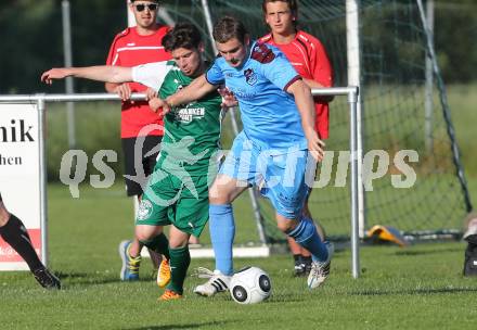 Fussball Unterliga Ost. Woelfnitz gegen Ludmannsdorf. Guenther Zussner,  (Woelfnitz), Andreas Schawarz (Ludmannsdorf). Woelfnitz, am 28.5.2016.
Foto: Kuess
---
pressefotos, pressefotografie, kuess, qs, qspictures, sport, bild, bilder, bilddatenbank