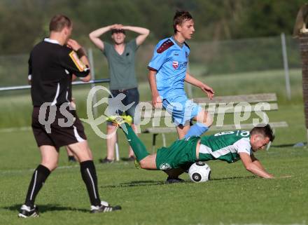 Fussball Unterliga Ost. Woelfnitz gegen Ludmannsdorf. Johannes Mederer,  (Woelfnitz), Marcel Quantschnig (Ludmannsdorf). Woelfnitz, am 28.5.2016.
Foto: Kuess
---
pressefotos, pressefotografie, kuess, qs, qspictures, sport, bild, bilder, bilddatenbank