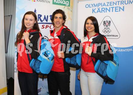 Olympia Zentrum Kaernten. Teilnehmer an den Youth Olympic Games (Jugend Winterspiele).  Anna Juppe,  Moritz Opetnik, Nadine Fest,. Klagenfurt, am 3.2.2016.
Foto: Kuess
---
pressefotos, pressefotografie, kuess, qs, qspictures, sport, bild, bilder, bilddatenbank