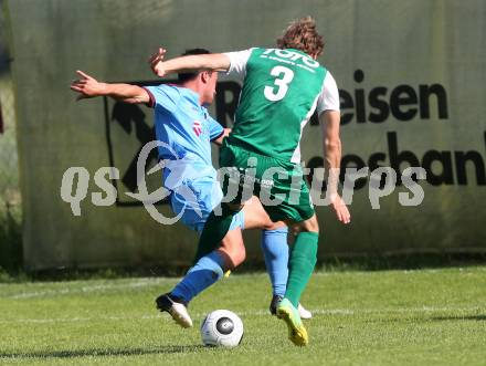 Fussball Unterliga Ost. Woelfnitz gegen Ludmannsdorf. Michael Schneider, (Woelfnitz), Dejan Smeh (Ludmannsdorf). Woelfnitz, am 28.5.2016.
Foto: Kuess
---
pressefotos, pressefotografie, kuess, qs, qspictures, sport, bild, bilder, bilddatenbank