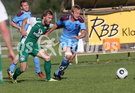 Fussball Unterliga Ost. Woelfnitz gegen Ludmannsdorf. Michael Pirker,  (Woelfnitz), Dejan Smeh (Ludmannsdorf). Woelfnitz, am 28.5.2016.
Foto: Kuess
---
pressefotos, pressefotografie, kuess, qs, qspictures, sport, bild, bilder, bilddatenbank