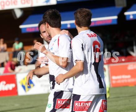 Fussball. Kaerntner Liga. SAK gegen Atus Ferlach. Torjubel (SAK). Klagenfurt, 10.6.2016.
Foto: Kuess 
---
pressefotos, pressefotografie, kuess, qs, qspictures, sport, bild, bilder, bilddatenbank