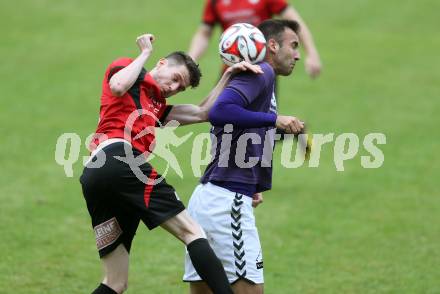 Fussball Kaerntner Liga. Maria Saal gegen Globasnitz. Sebastian Kaiser, (Maria Saal), Edvin Cirikovic  (Globasnitz). Maria Saal, am 11.6.2016.
Foto: Kuess
---
pressefotos, pressefotografie, kuess, qs, qspictures, sport, bild, bilder, bilddatenbank